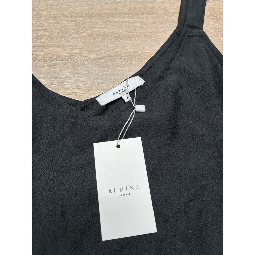 Almina Concept NWT V Neck Linen Tank Top Black XL - Picture 4 of 8